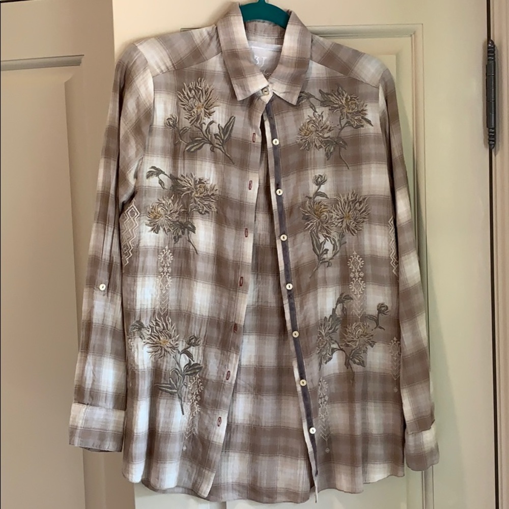 Johnny Was button down top.